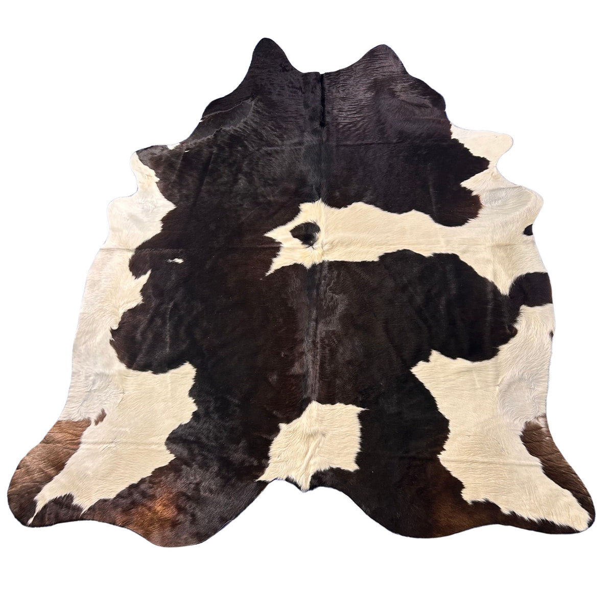 Black & White Cowhide Rug (dark brown) Size: 8x7 feet D-483