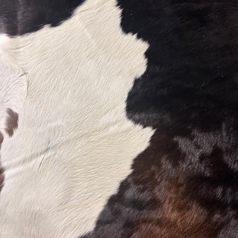 Black & White Cowhide Rug (dark brown) Size: 8x7 feet D-483