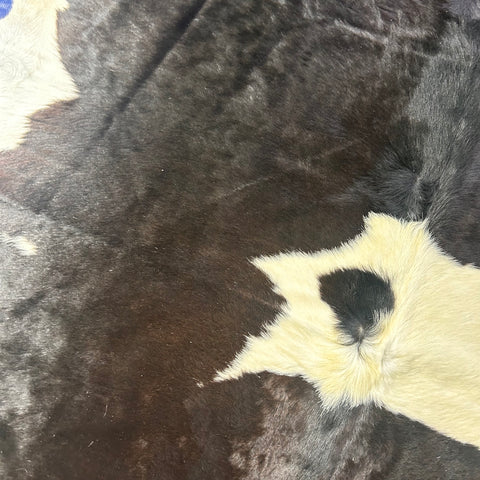 Black & White Cowhide Rug (dark brown) Size: 8x7 feet D-483