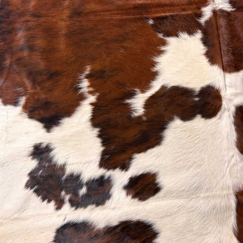 Tricolor Cowhide Rug (predominantly brown) Size: 7.2x7 feet D-485