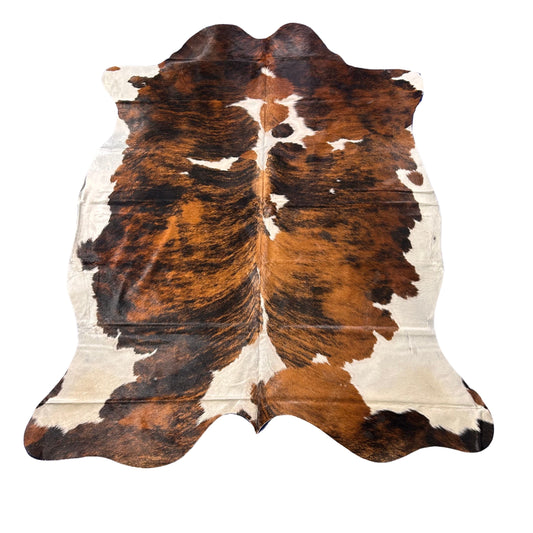 Tricolor Cowhide Rug Size: 7.2x6 feet D-487