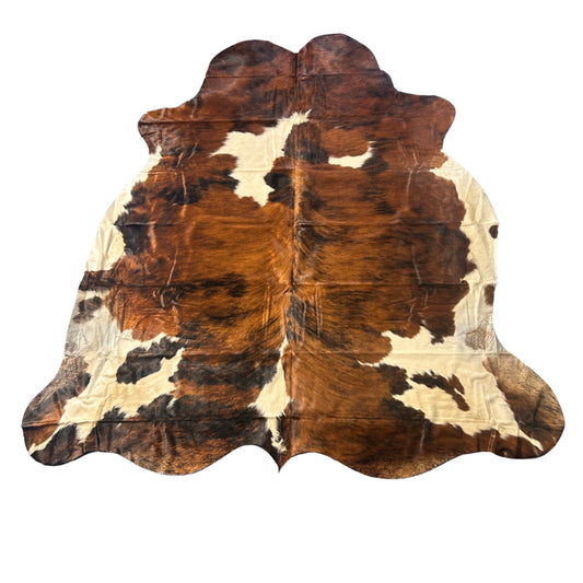 Tricolor Cowhide Rug Size: 7x7 feet D-489