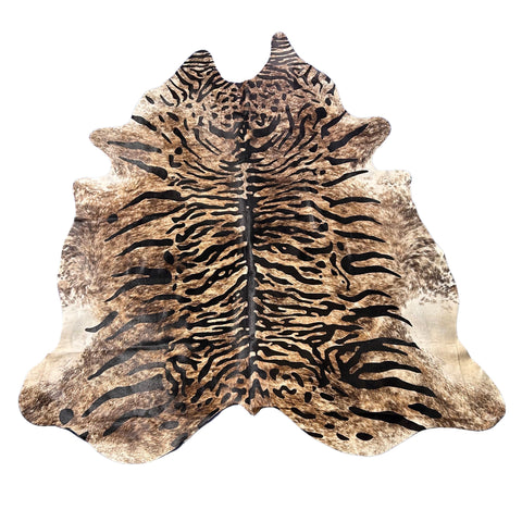 Siberian Tiger Cowhide Rug Size: 8x7 feet D-499