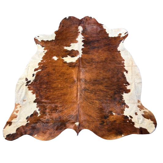 Tricolor Cowhide Rug Size: 7.2x7 feet D-506