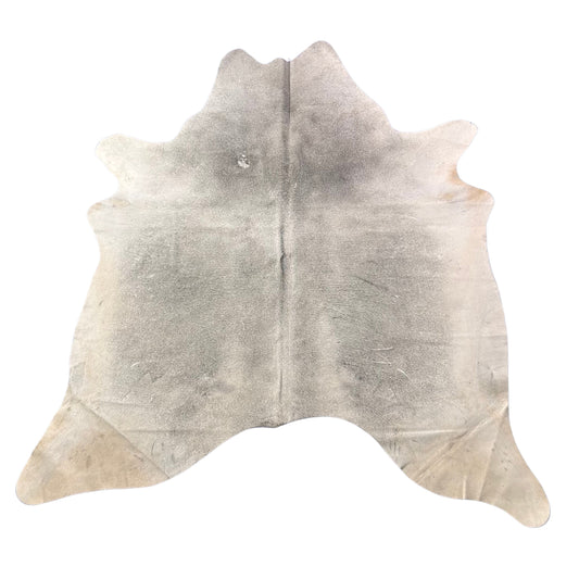 Natural Grey Cowhide Rug (some patches/scars) Size: 7x6 feet D-509