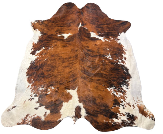 Tricolor Cowhide Rug Size: 8x7 feet D-524