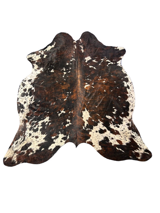 Tricolor Cowhide Rug Size: 7.5x6.2 feet D-528