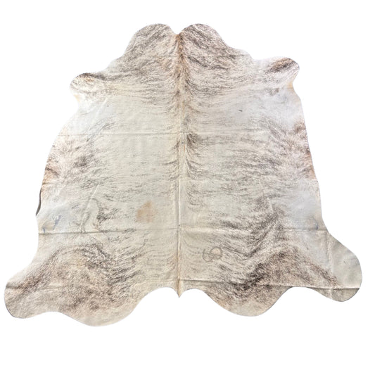 Light Grey Brindle Cowhide Rug Size: 7x6.5 feet D-535