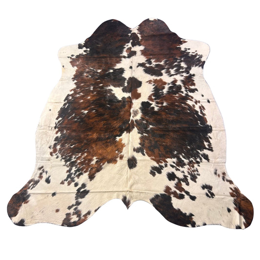 Tricolor Cowhide Rug Size: 7x6.5 feet D-542