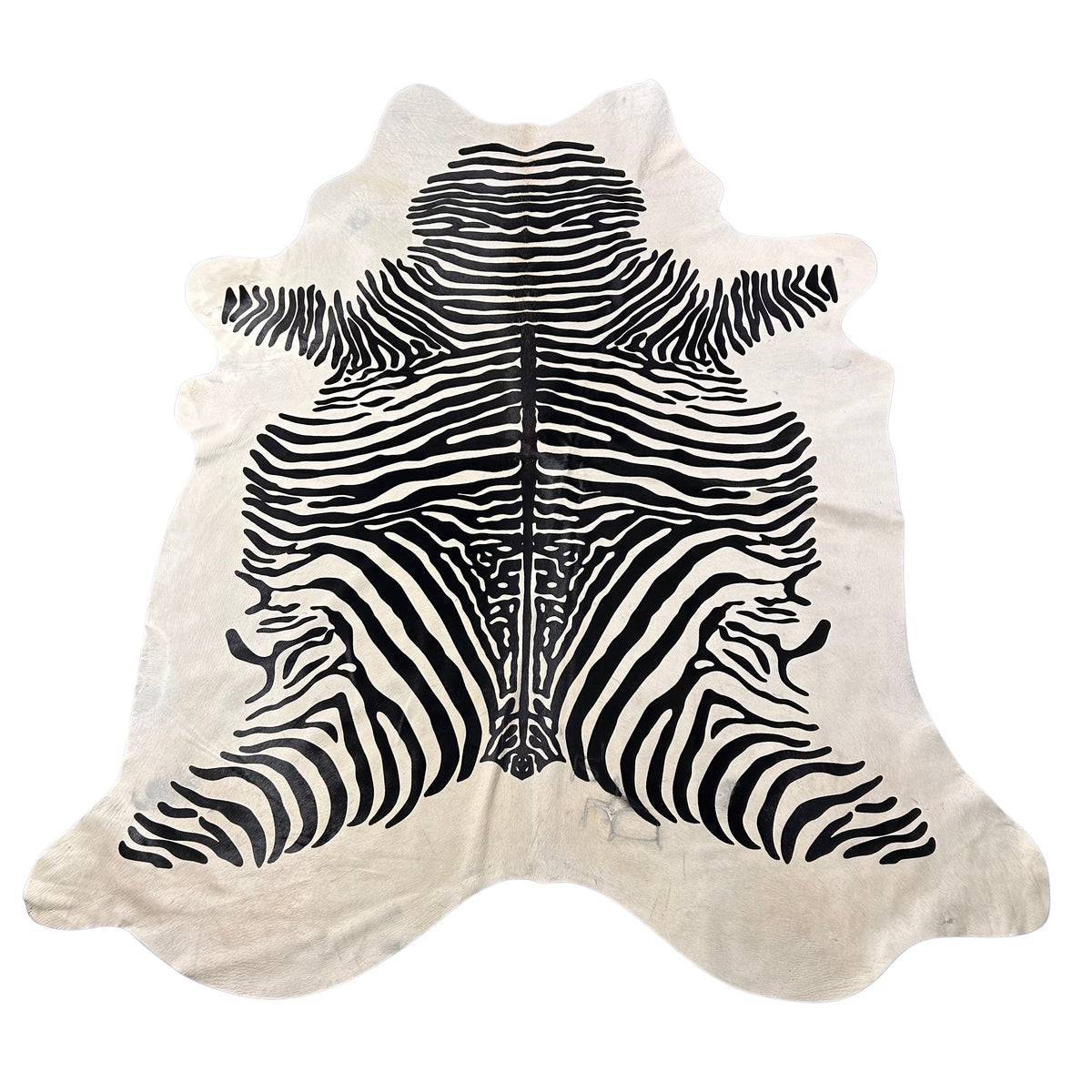 African Zebra Printed Cowhide Rug (fire brands) Size: 8x6.7 feet D-545