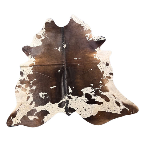 Chocolate Brown & White Speckled Cowhide Rug Size: 7x7 feet D-561