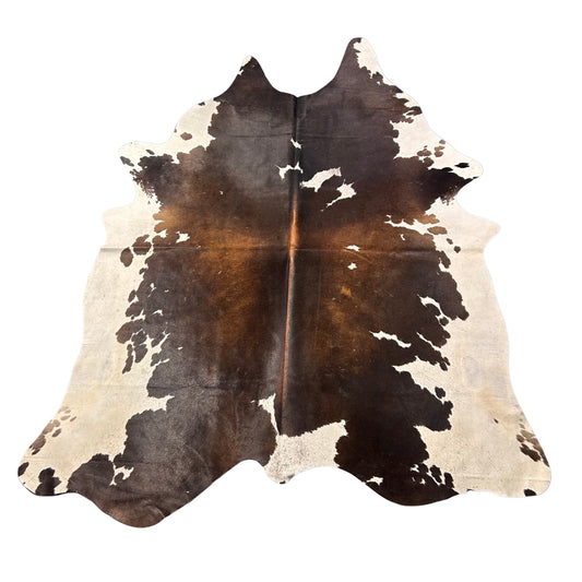 Brown & White Reddish Cowhide Rug Size: 7x6 feet D-563