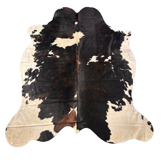 Tricolor Cowhide Rug (mainly dark tones) Size: 8x6 feet D-571