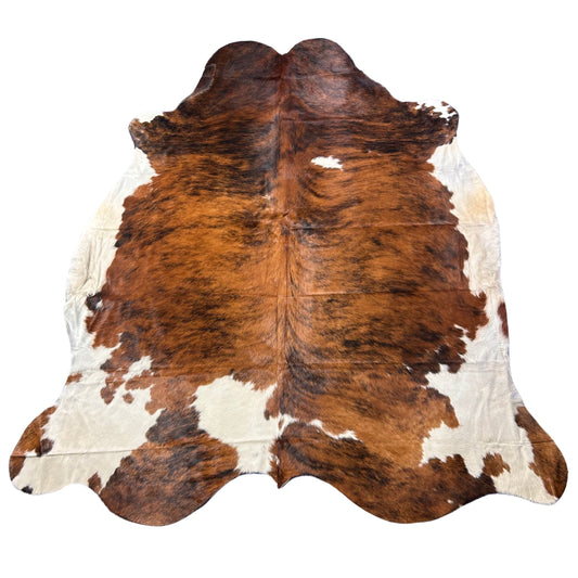 Tricolor Cowhide Rug Size: 7.7x7 feet D-572