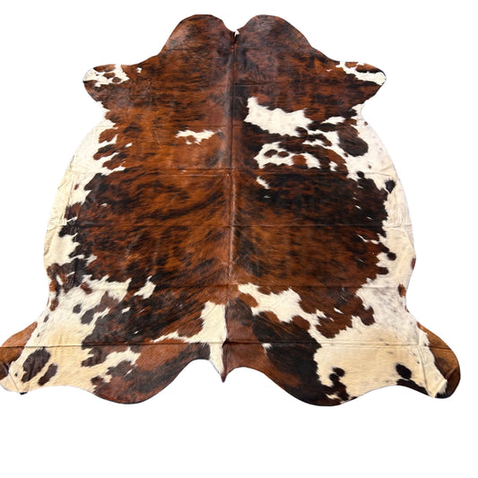 Tricolor Cowhide Rug Size: 7.7x7 feet D-573