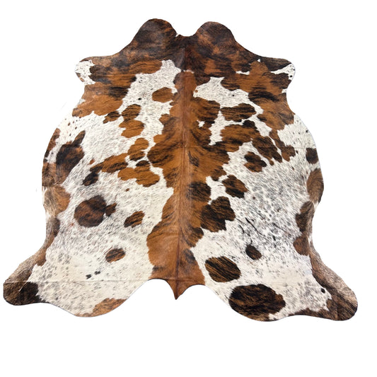 Tricolor Cowhide Rug Size: 7x6.5 feet D-577