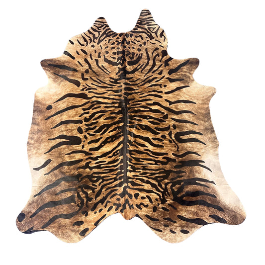 Siberian Tiger Cowhide Rug Size: 8x6 feet D-590