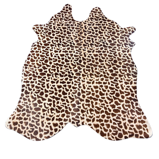 Giraffe Print Cowhide Rug Size: 7x6 feet D-597