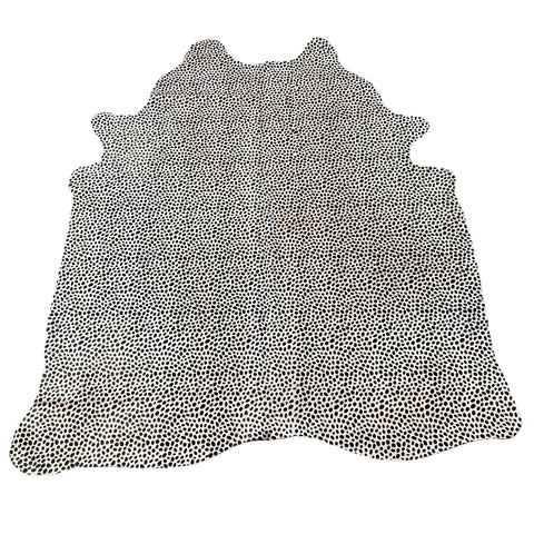 Cheetah Cowhide Rug (very light background/center has a light beige spot) Size: 7x6.2 feet D-599