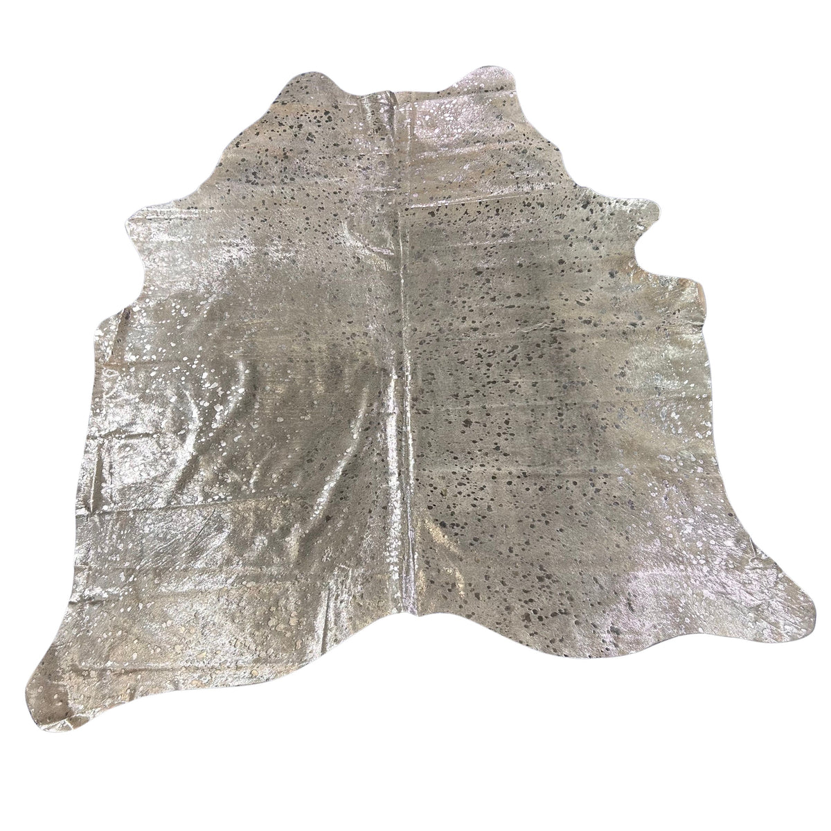 Silver Metallic Cowhide Rug Size: 6.5x6.5 feet D-603