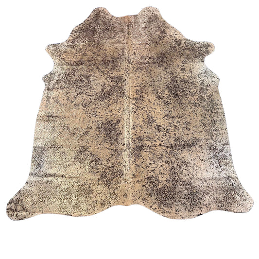 Leopard Metallic Acid Washed Cowhide Rug Size: 7.5x7 feet D-604