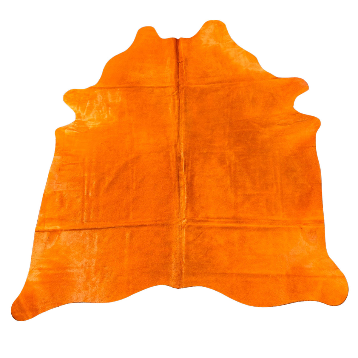 Tapis en peau de vache teinté en orange (1 pièce au milieu) Taille : 7x6 pieds D-639