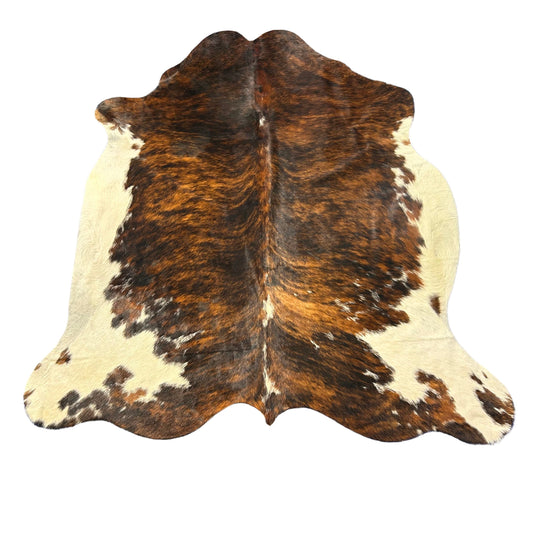 Tricolor Cowhide Rug (mainly dark tones) Size: 6.2x6 feet D-647