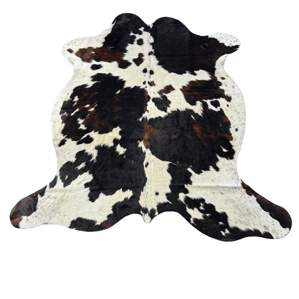 Small Tricolor Cowhide Rug Size: 5.2x5.5 feet D-707