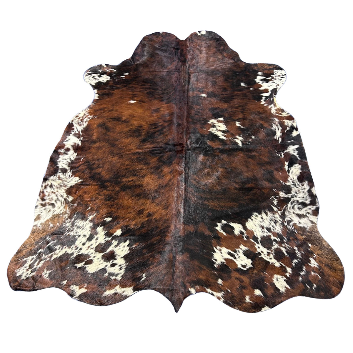 Tricolor Cowhide Rug Size: 7x6.5 feet D-718