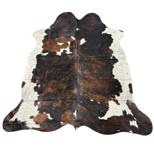 Tricolor Cowhide Rug Size: 7x6.5 feet D-720