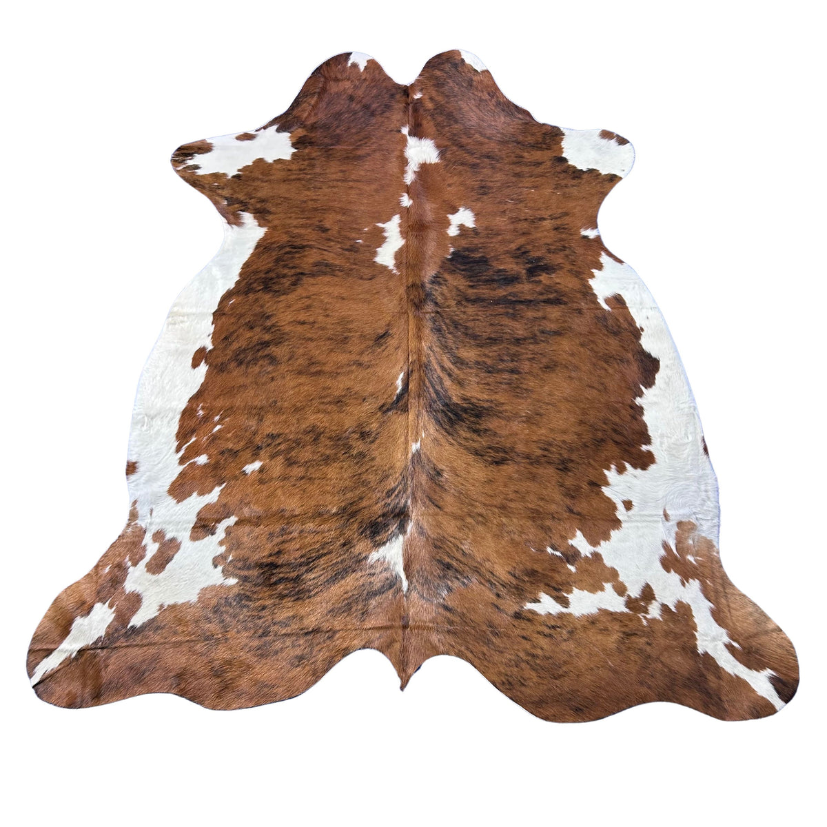 Tricolor Cowhide Rug (predominantly brown) Size: 8x7 feet D-721