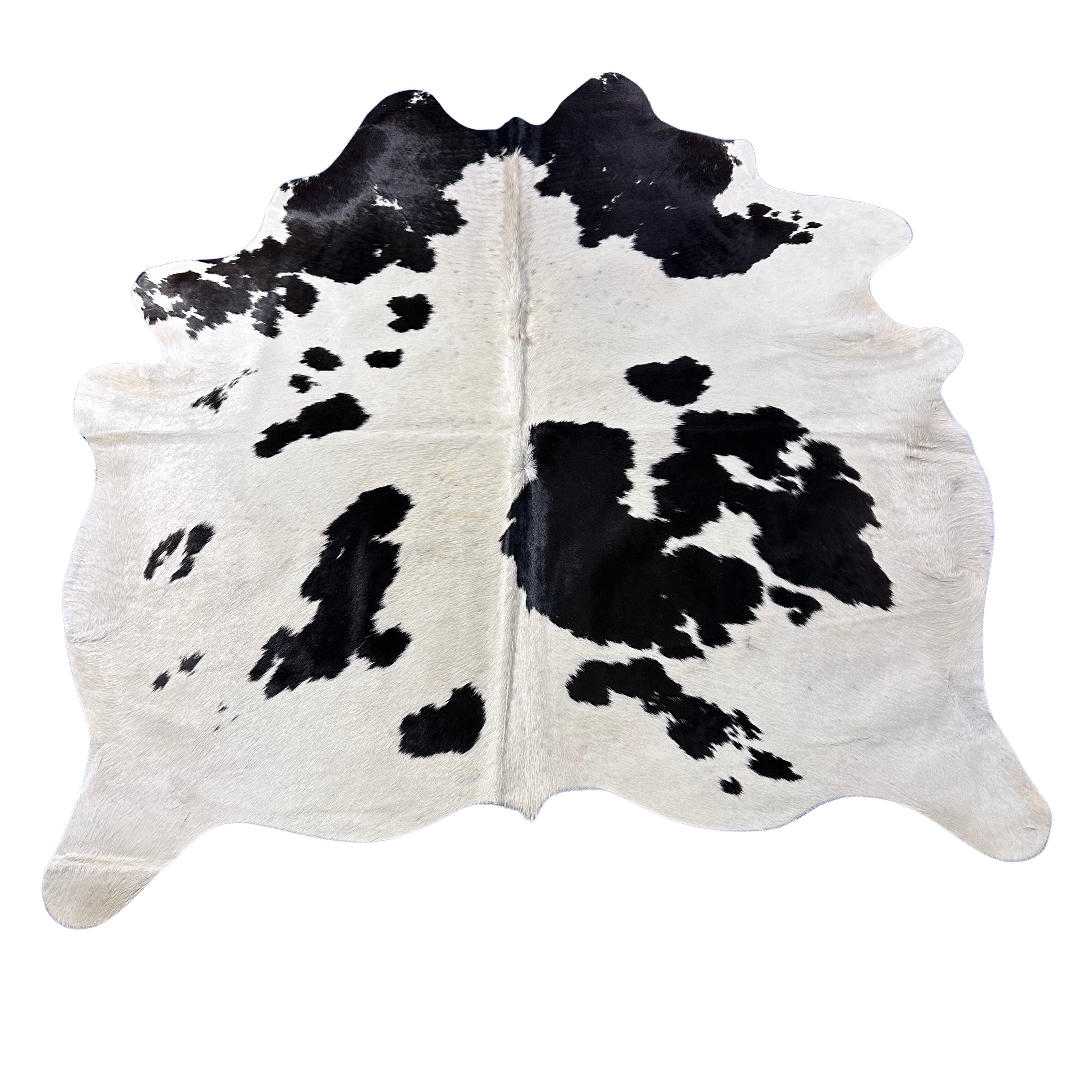 Black and White Cowhide Rug (some small scars) Minuano Size: 6x6 feet ...