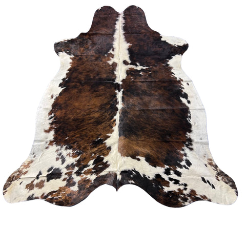 Tricolor Cowhide Rug Size: 7.7x6.5 feet D-726