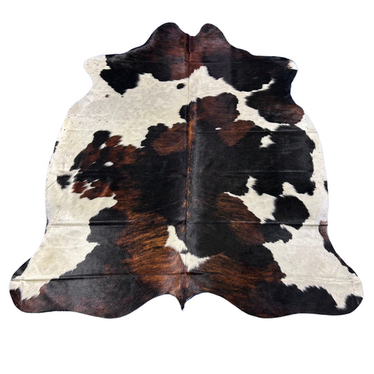 Tricolor Cowhide Rug Size: 7x6 feet D-727