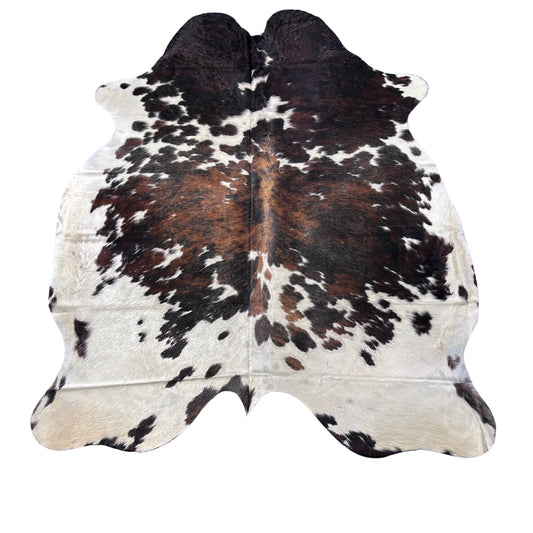 Tricolor Cowhide Rug Size: 7.5x6 feet D-728