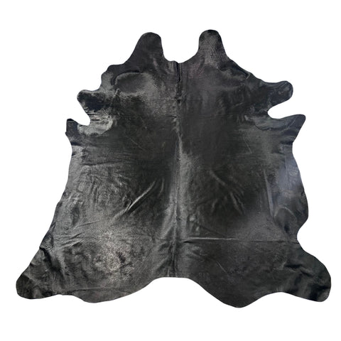 Huge Dyed Black Cowhide Rug Size: 9x8 feet D-751