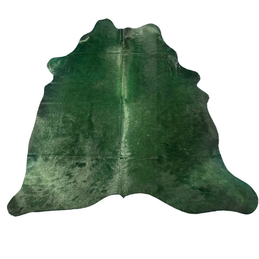 Small Dyed Emerald Cowhide Rug Size: 6x6.5 feet D-752