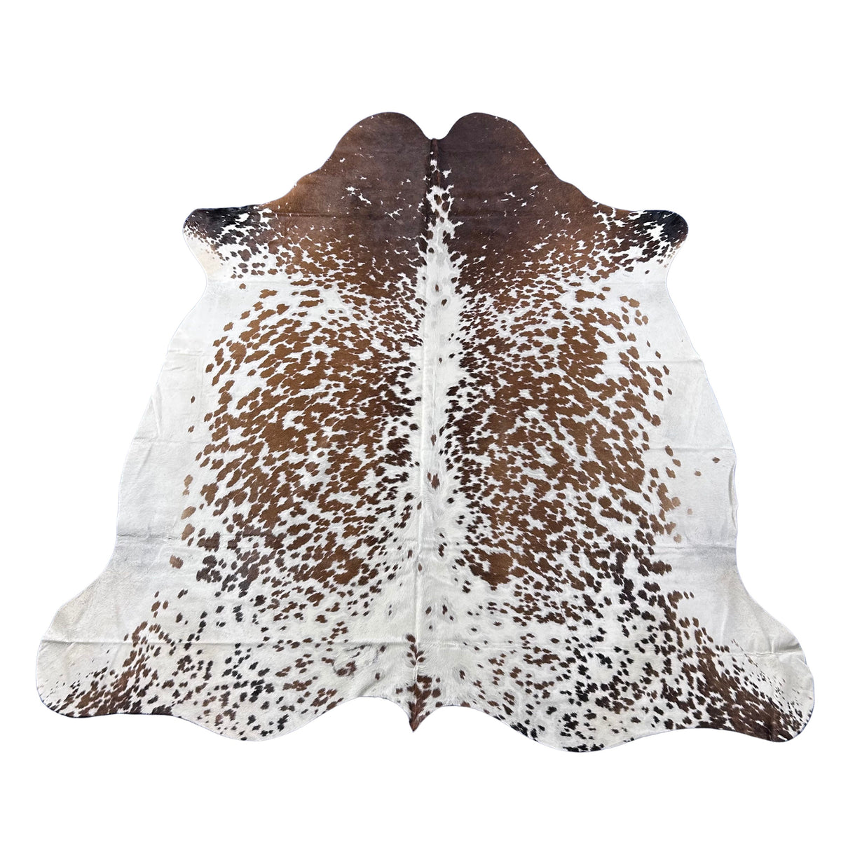 Spotted Brown & White Cowhide Rug Size: 7x7 feet D-757