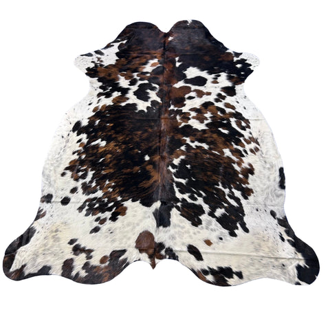 Tricolor Cowhide Rug Size: 8x7 feet D-762