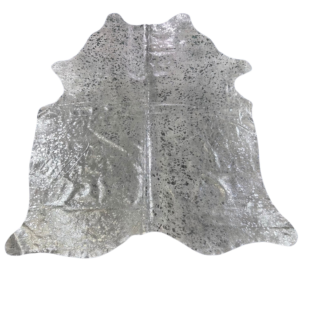 Silver Metallic Cowhide Rug Size: 7x6.5 feet D-777