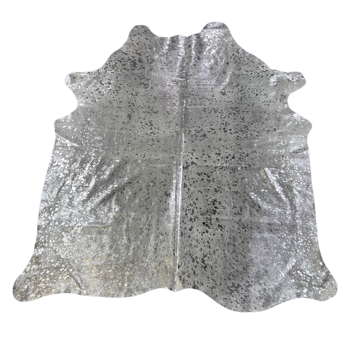 Silver Metallic Cowhide Rug Size: 7.2x6.2 feet D-780