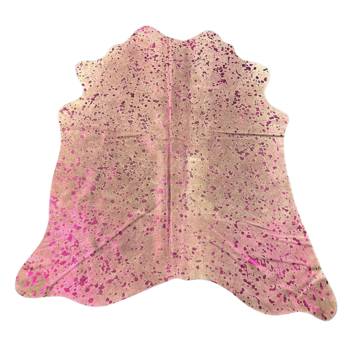 Pink Metallic Cowhide Rug Size: 5.2x4.5 feet D-783