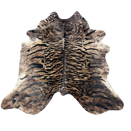 Tiger Print Cowhide Rug D-792