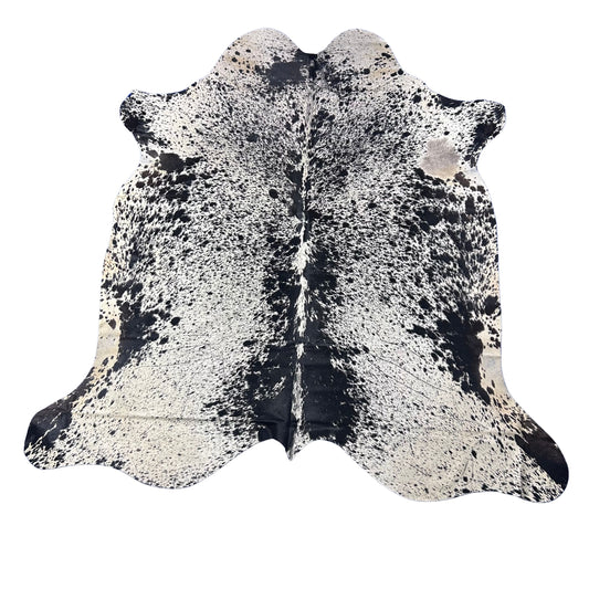 Black and White Salt and Pepper Cowhide Rug Size: 7x7 feet D-824