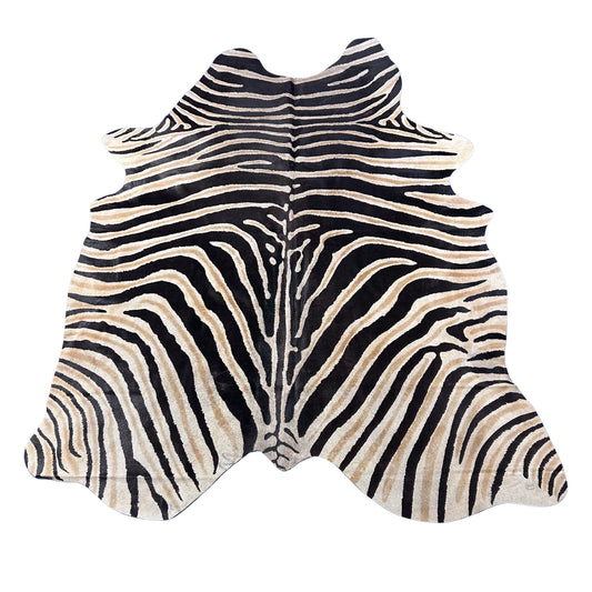 Dark Genuine Zebra Cowhide Rug D-831