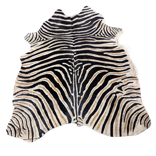 Dark Genuine Zebra Cowhide Rug D-834