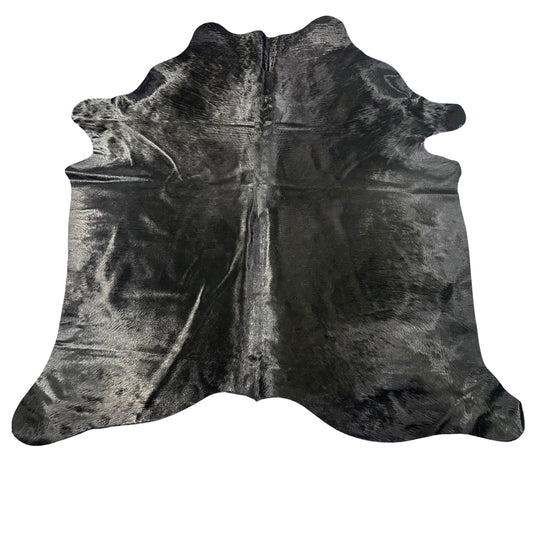 Dyed Black Cowhide Rug Size: 7x7 feet D-847