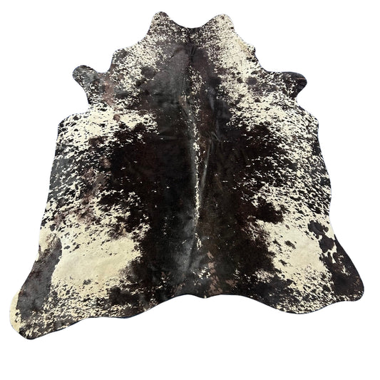 Printed Black and White Speckled Cowhide Rug D-861