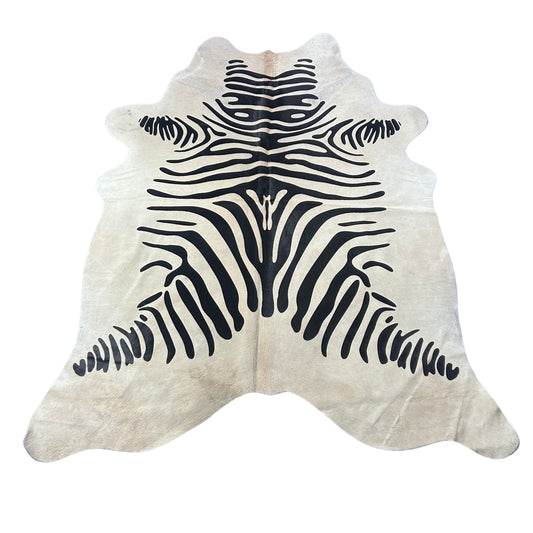 Zebra Cowhide Rug Size: 7.2x7 feet D-889