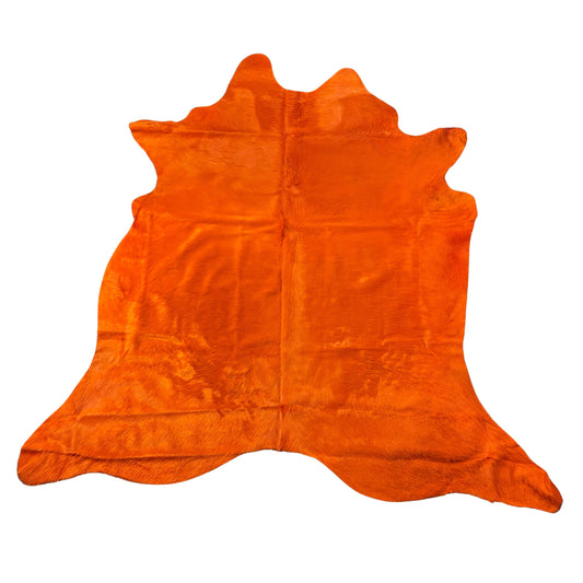 Dyed Orange Cowhide Rug Size: 7.5x7 feet D-899